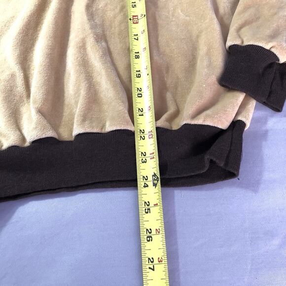 Vintage 1970s Velour Top Kids Size Medium Cream V Neck Long Sleeve Shirt Retro - Picture 5 of 9